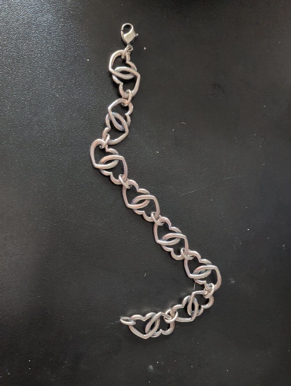 James Avery Silver Heart Link Bracelet - Retired Design